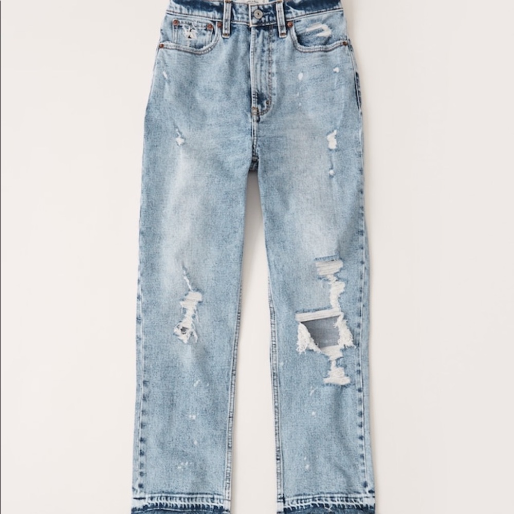 Abercrombie and fitch the ankle straight ultra high rise